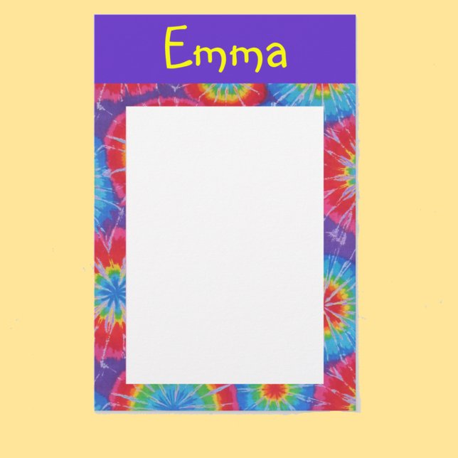 Papelaria Tie dye personalizable papel de carta (Criador carregado)
