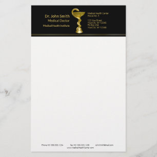 Papelaria Tigela Médica Cobra Clássica Hygieia Ouro Caduceu