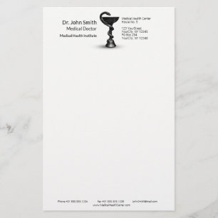 Papelaria Tigela Médica Cobra Preta Higéia Caduceu Branco