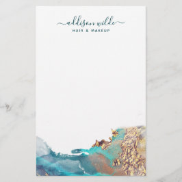 Papelaria Tinta De Aquarela Líquida De Arte Moderna Azul E D