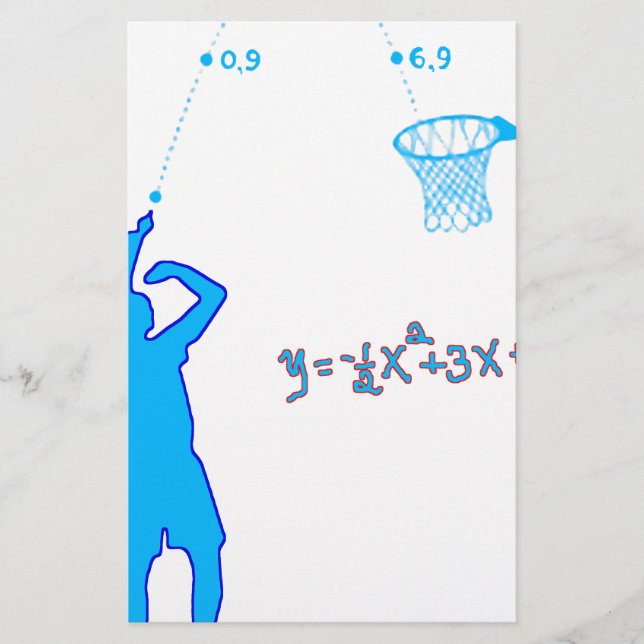 Papelaria Tiro de basquetebol e equação quadrática (Frente)