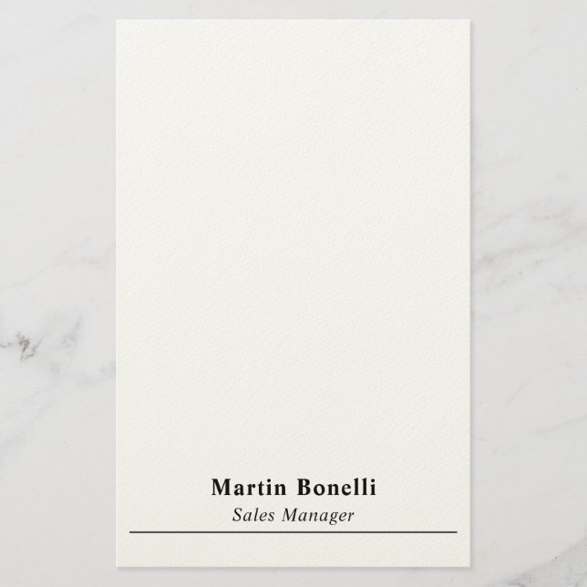 Papelaria Título Nome Preto e Branco Profissional Moderno (Frente)