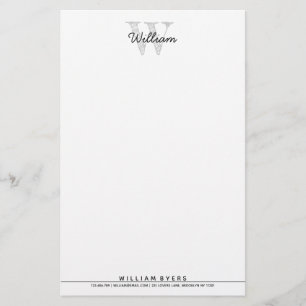 Papelaria Título Personalizado Monograma Stationery