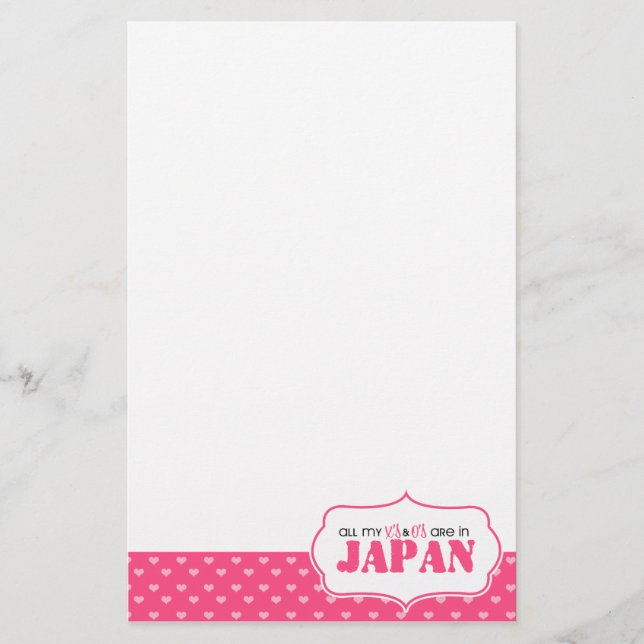 Papelaria Todos os meus X e O's estão no Japão (Frente)