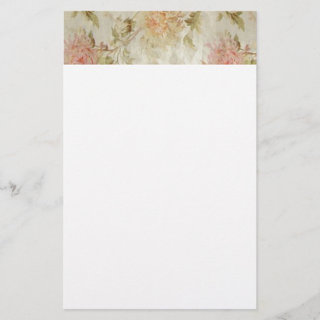 Papelaria Toile floral francês antigo (Frente)