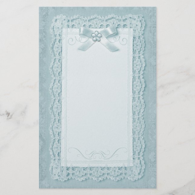 Papelaria Toque de rendas - Azul (Frente)
