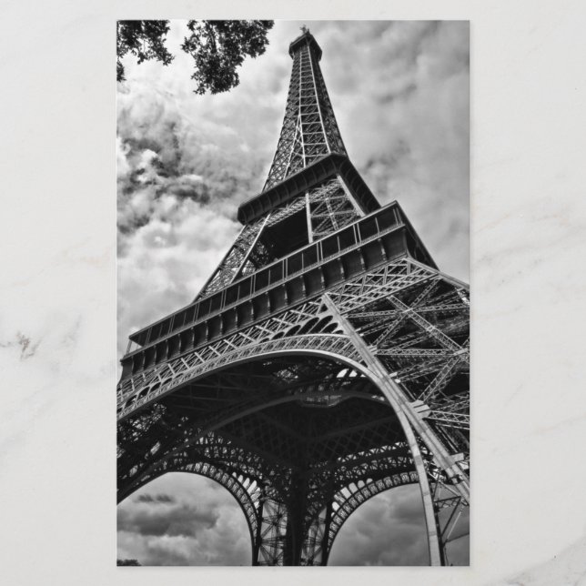 Papelaria Torre Eiffel Preto Branco Paris Europa Viagem (Frente)