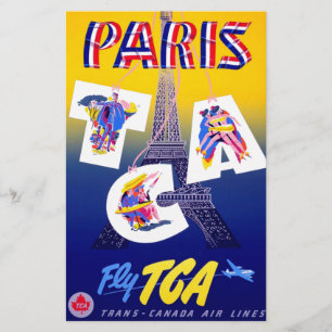 Papelaria Torre Eiffel Vintage Publicidade Viagens Aéreas Pa
