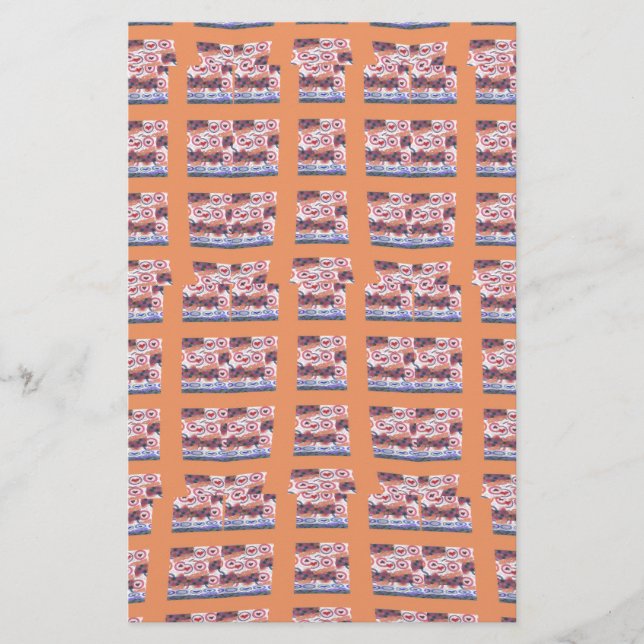 Papelaria Trabalho de arte único e elegante com padrão cardí (Frente)