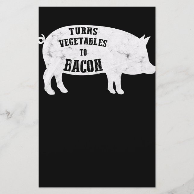 Papelaria Transforma Vegetais Em Bacon | CHURRASCOS Engraçad (Frente)