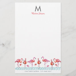 Papelaria Trendy Flamingo Pink e Blue bird - desenho de mono