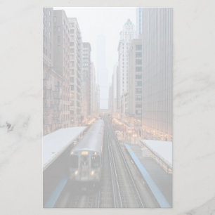 Papelaria Trilho elevado em Chicago do centro sobre Wabash
