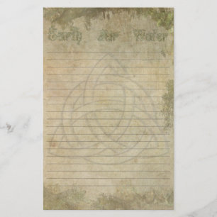 Papelaria Triquetra natural, água do ar da terra alinhada