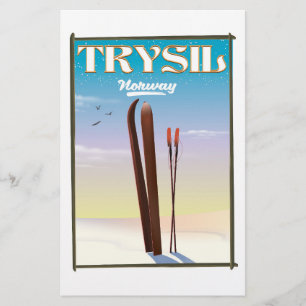 Papelaria Trysil Norway, poster de viagens de esqui da Norue