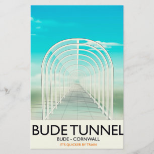 Papelaria Túnel Bude, Poster de viagens Cornwall Parody