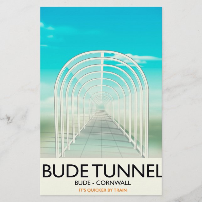 Papelaria Túnel Bude, Poster de viagens Cornwall Parody (Frente)