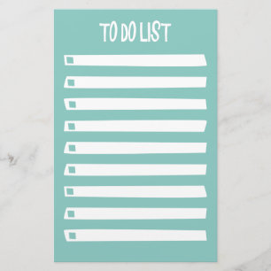Papelaria Turquesa Blue White Simple Girly To Do List