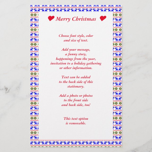 Papelaria Ugly Sweater (Deal With It) Reindeer Christmas  (Frente)