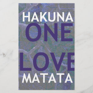 Papelaria Um Amor Hakuna Matata Swahili Azul Cinza Abstrato