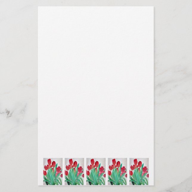 Papelaria Um Buquê de Tulipas Vermelhas (Frente)
