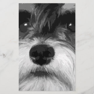 Papelaria Um Schnauzer diminuto preto e branco