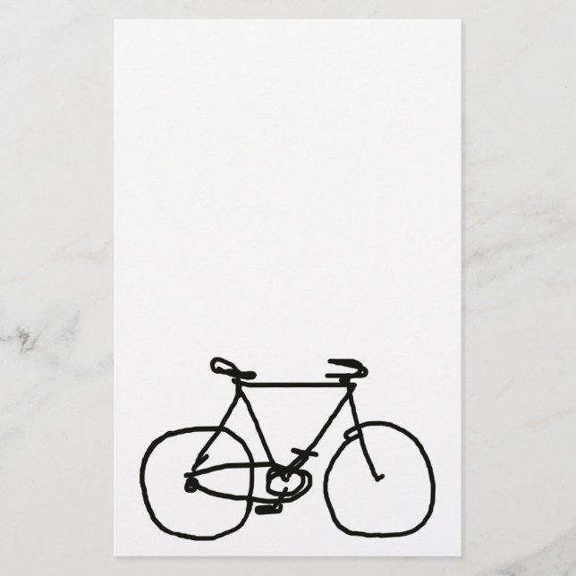 Papelaria uma bicicleta preta estilizada (Frente)