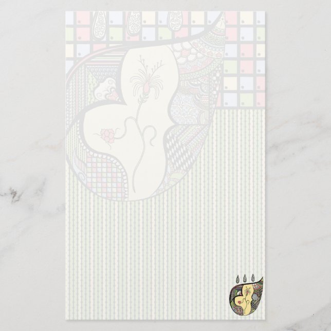 Papelaria Uma Flor No Papel De Carta (Frente)