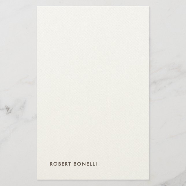 Papelaria Unique Modern Black White Your Name Minimalist (Frente)