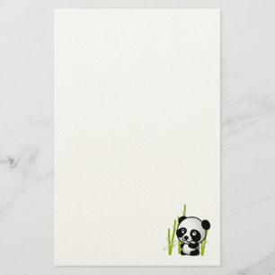 Papelaria Urso de panda preto e branco bonito em um bosque