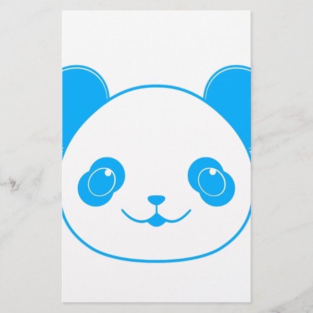 Papelaria Urso Panda de Kawaii Azul (Frente)