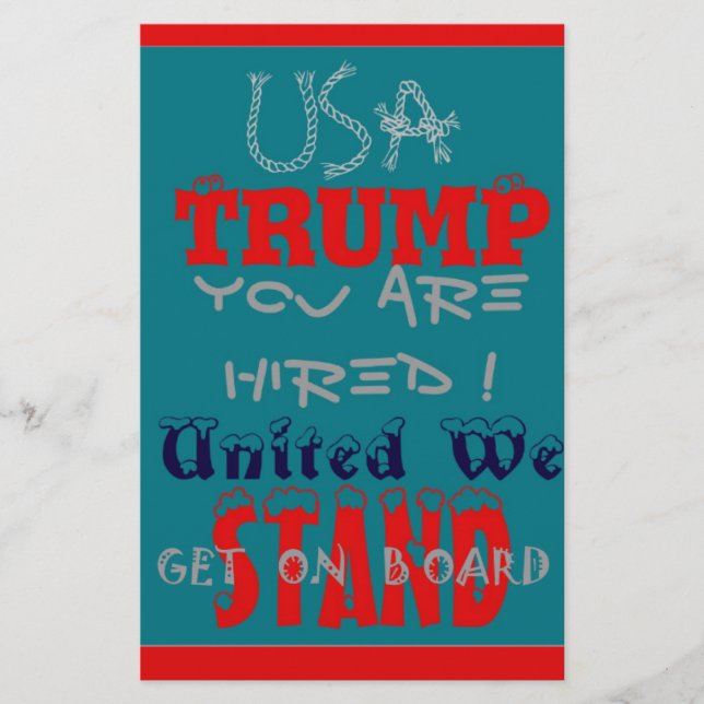 Papelaria USA Trump Você Está Cansado! United We Stand Art I (Frente)