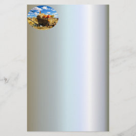 Papelaria Vagão de Palha de Ação de Graças no Campo