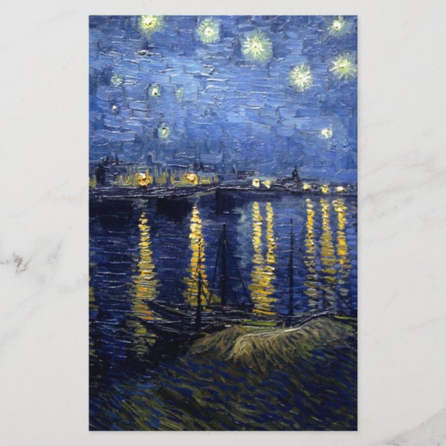Papelaria Van Gogh Starry Night Over Rhone (Frente)