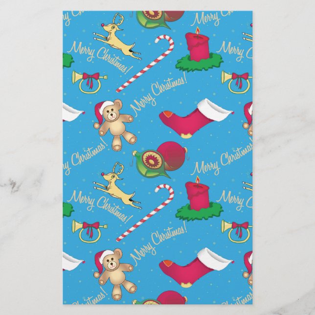 Papelaria Veado de Natal, urso e vela (Frente)