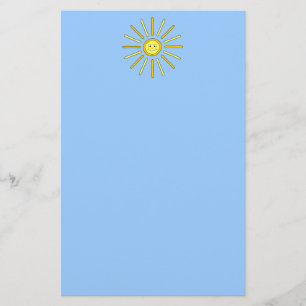 Papelaria Verão feliz Sun. Amarelo e azul