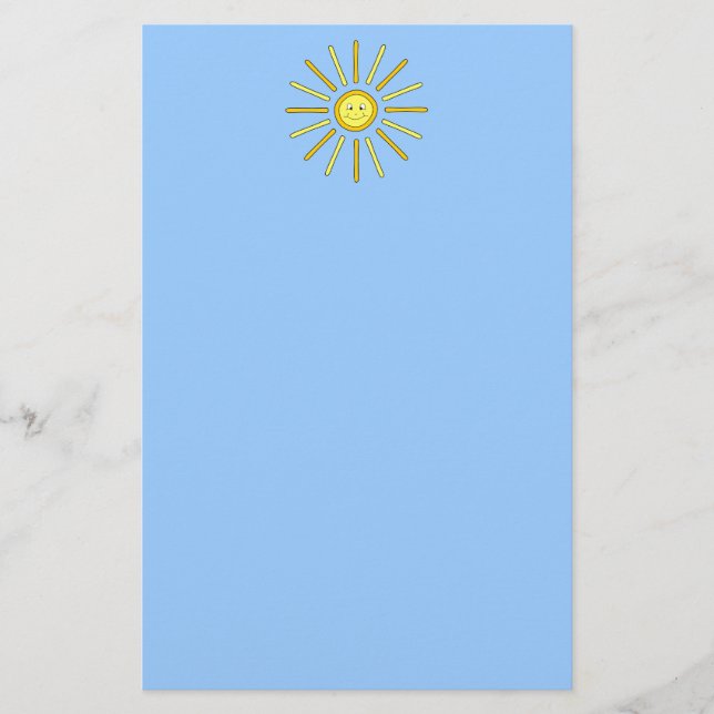 Papelaria Verão feliz Sun. Amarelo e azul (Frente)