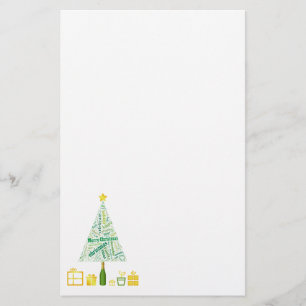 Papelaria Verde da árvore de Natal dos presentes