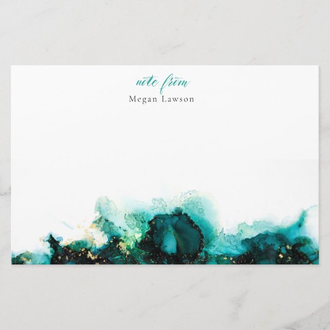 Papelaria Verde de tinta moderna - Uma nota de Design (Frente)