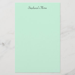 Papelaria Verde Menta Monograma Nome Cor Personalizada Elega