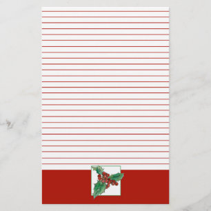 Papelaria Vermelho botânico da arte das bagas do azevinho d