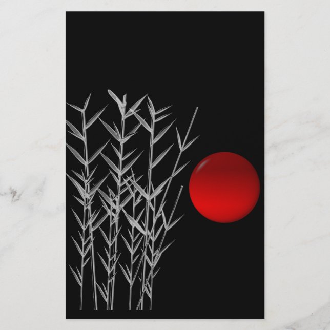 Papelaria Vermelho-sol preto branco (Frente)