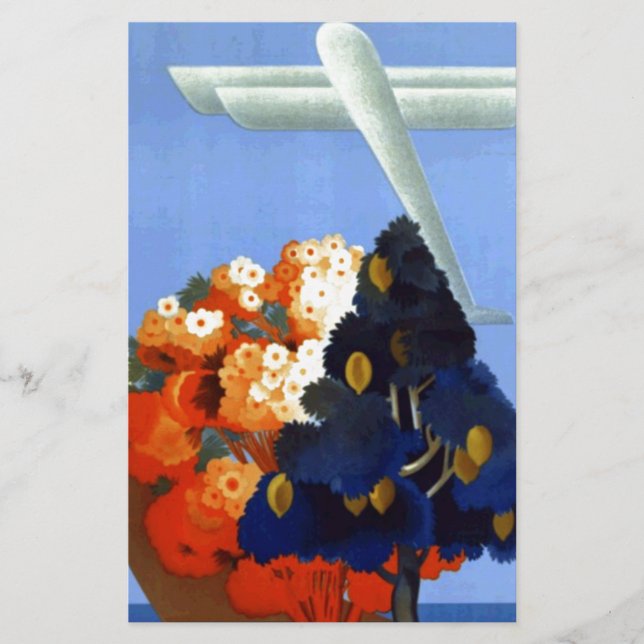 Papelaria Viajens Aéreos Vintage Garda Itália Europa (Frente)