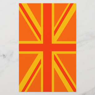Papelaria Vibrant Orange Union Jack British Flag Swag