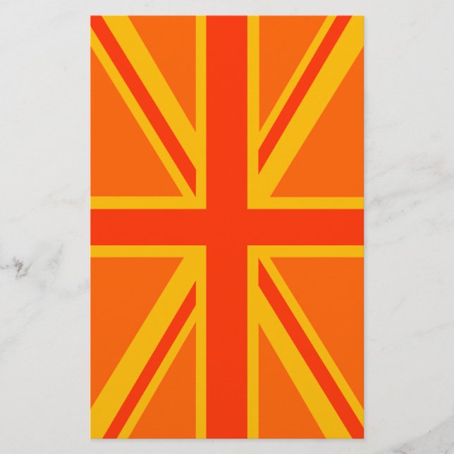 Papelaria Vibrant Orange Union Jack British Flag Swag (Frente)