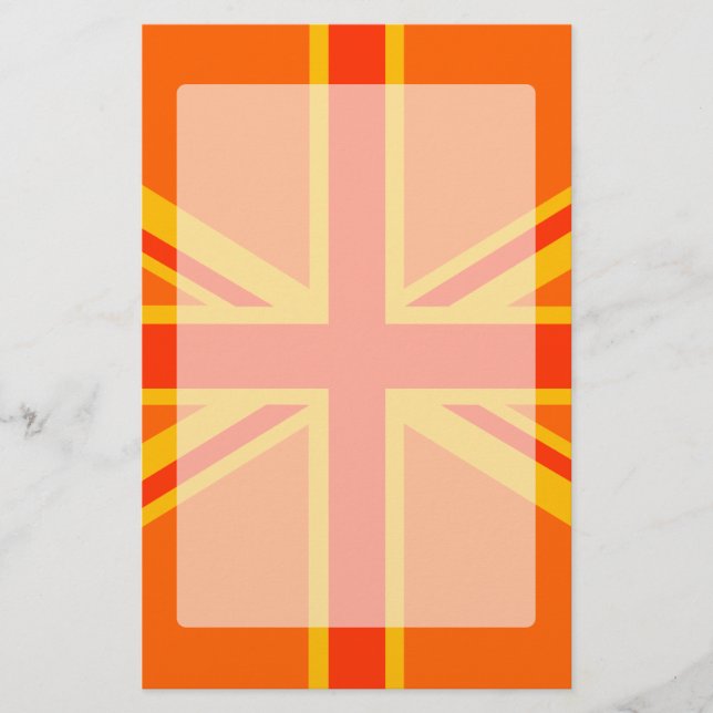 Papelaria Vibrant Orange Union Jack British Flag Swag (Frente)
