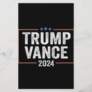 Papelaria Vice-Presidente Trump Vance 2024 Presidente Eleiçã