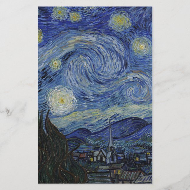 Papelaria Vincent Van Gogh - Noite Estrelada. Pintura (Frente)