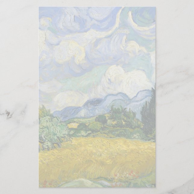 Papelaria Vincent Van Gogh Wheat Field com Cyprestes (Frente)