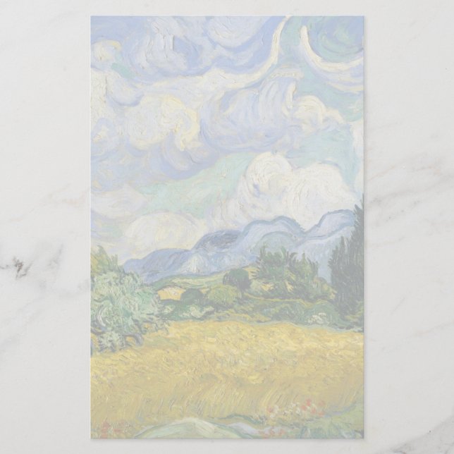 Papelaria Vincent Van Gogh Wheat Field com Cyprestes (Frente)