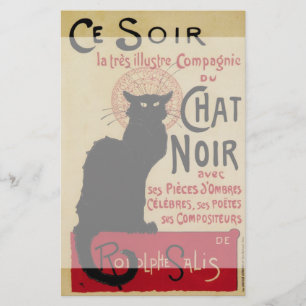 Papelaria Vintage Art Nouveau, Ce Soir Chat Noir Black Cat